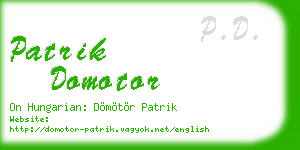patrik domotor business card